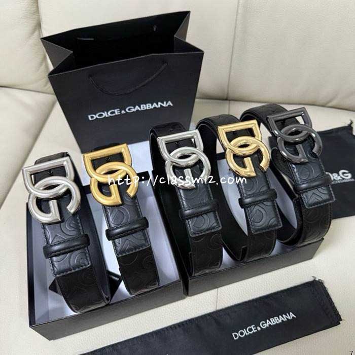 돌체앤가바나 25 한정판 3.5cm 소가죽 카프스킨 벨트 F1070