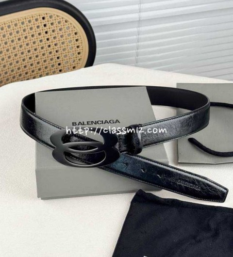 발렌시아가 25 한정판 3.5cm 소가죽 카프스킨 벨트 F1080