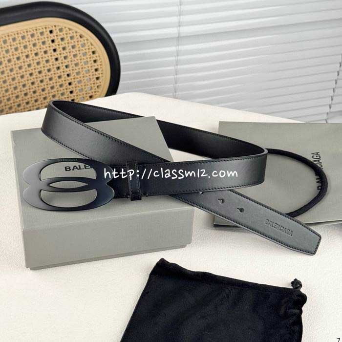 발렌시아가 25 한정판 3.5cm 소가죽 카프스킨 벨트 F1081
