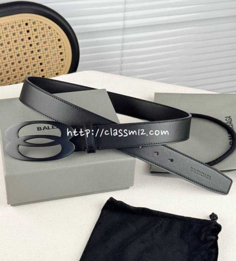 발렌시아가 25 한정판 3.5cm 소가죽 카프스킨 벨트 F1081