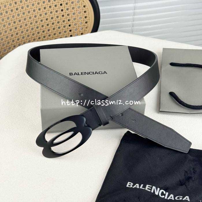 발렌시아가 25 한정판 3.5cm 소가죽 카프스킨 벨트 F1083