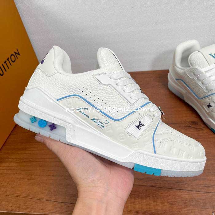 루이비통 25 한정판 남여공용 Trainer 소가죽 카프스킨 운동화 B4550