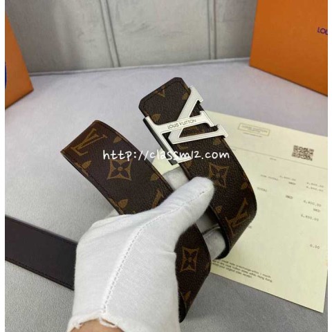 루이비통 25 한정판 Initiales 4.0cm 소가죽 카프스킨 벨트 F1101