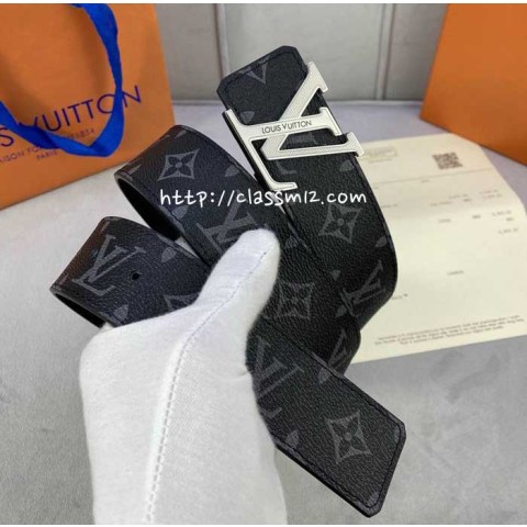 루이비통 25 한정판 Initiales 4.0cm 소가죽 카프스킨 벨트 F1102