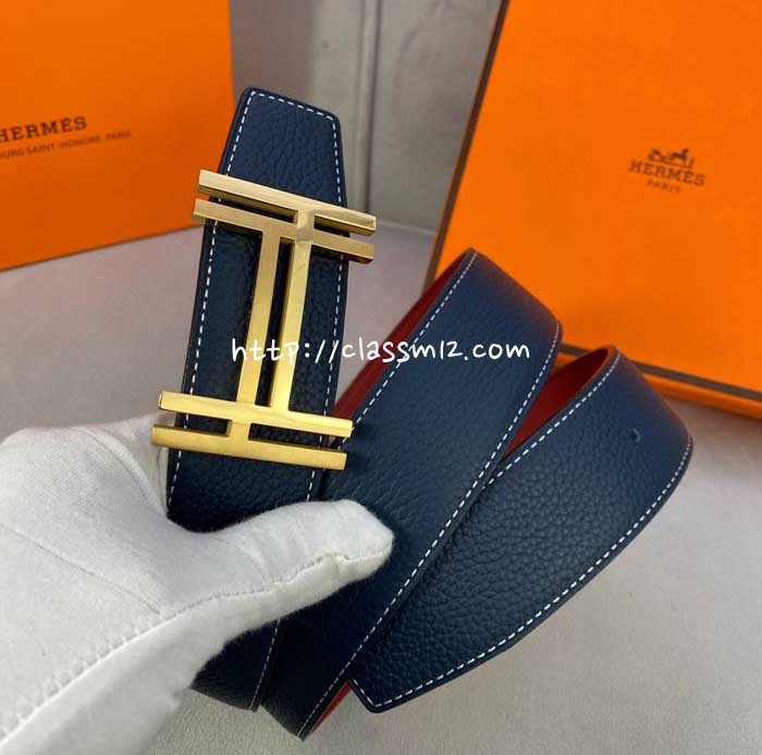 에르메스 25 한정판 양면용 3.8cm 소가죽 카프스킨 벨트 F1103