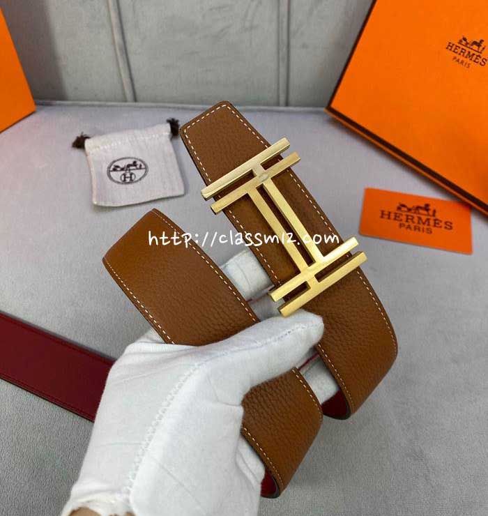 에르메스 25 한정판 양면용 3.8cm 소가죽 카프스킨 벨트 F1105