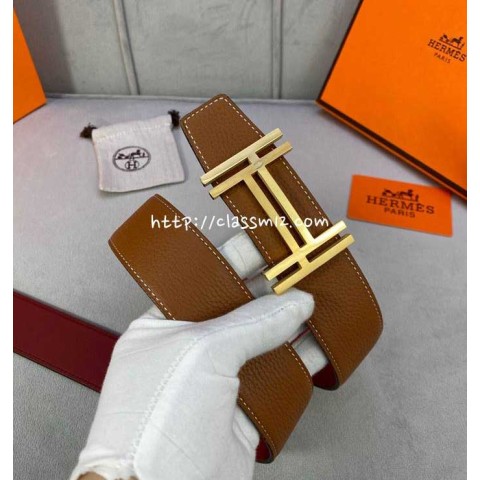 에르메스 25 한정판 양면용 3.8cm 소가죽 카프스킨 벨트 F1105