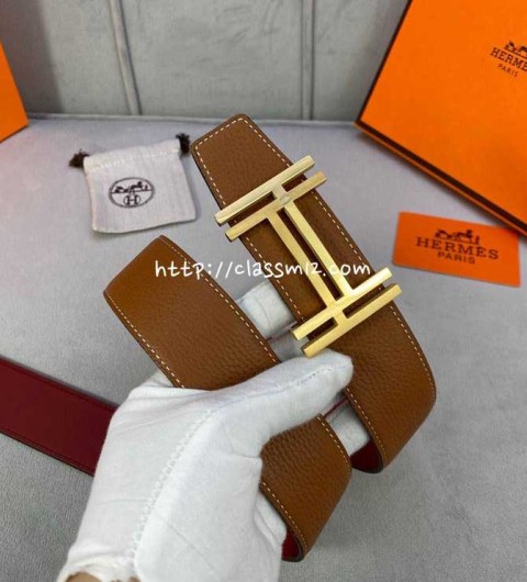 에르메스 25 한정판 양면용 3.8cm 소가죽 카프스킨 벨트 F1105