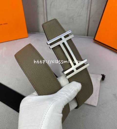 에르메스 25 한정판 양면용 3.8cm 소가죽 카프스킨 벨트 F1108