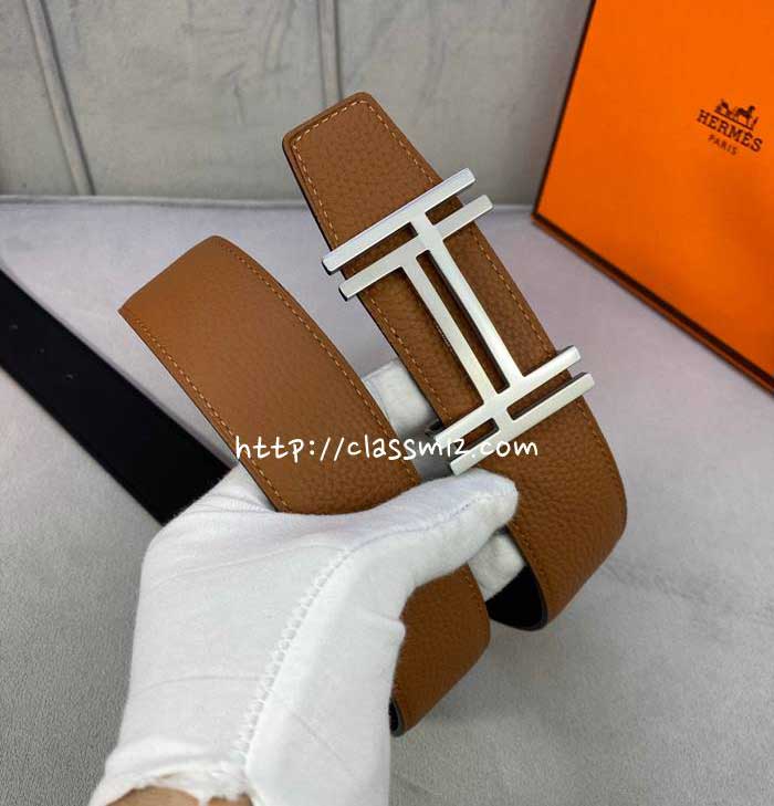 에르메스 25 한정판 양면용 3.8cm 소가죽 카프스킨 벨트 F1110