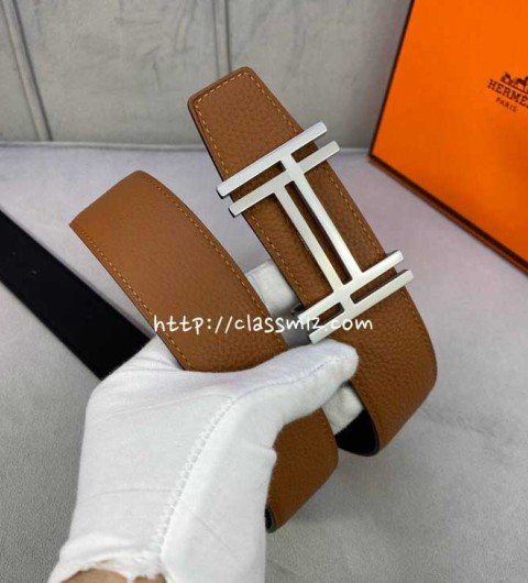 에르메스 25 한정판 양면용 3.8cm 소가죽 카프스킨 벨트 F1110