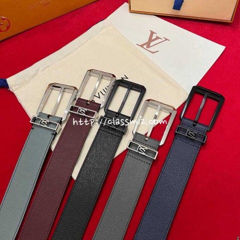 루이비통 25 한정판 3.5cm 소가죽 카프스킨 벨트 F1114