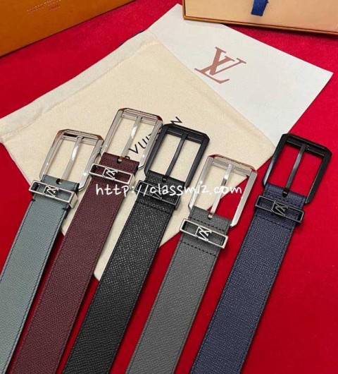 루이비통 25 한정판 3.5cm 소가죽 카프스킨 벨트 F1114