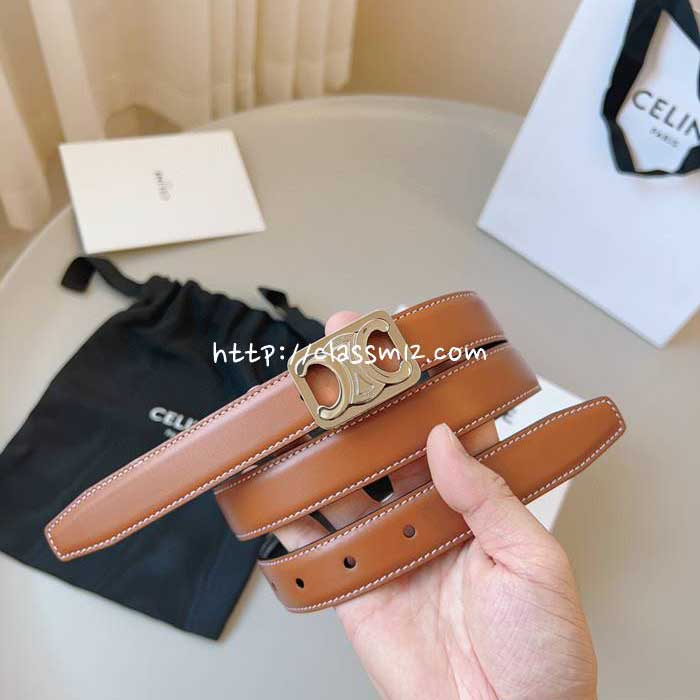 셀린느 25 한정판 양면용 2.5cm 소가죽 카프스킨 벨트 F1118