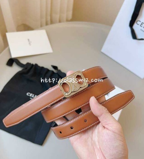 셀린느 25 한정판 양면용 2.5cm 소가죽 카프스킨 벨트 F1118
