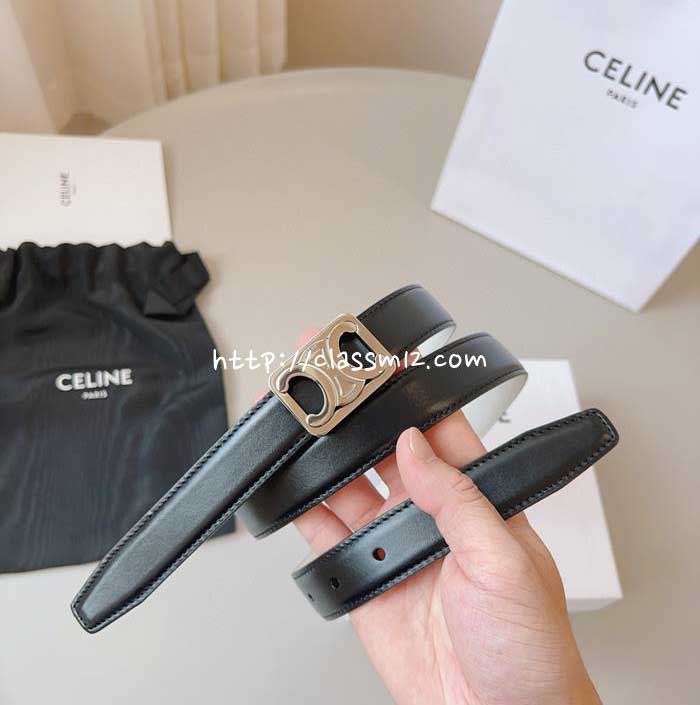 셀린느 25 한정판 양면용 2.5cm 소가죽 카프스킨 벨트 F1119