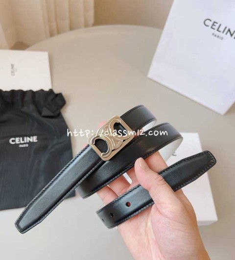 셀린느 25 한정판 양면용 2.5cm 소가죽 카프스킨 벨트 F1119