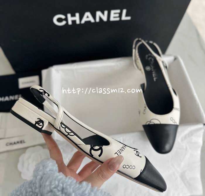 샤넬 25 한정판 Slingback 여성 신발 B4650