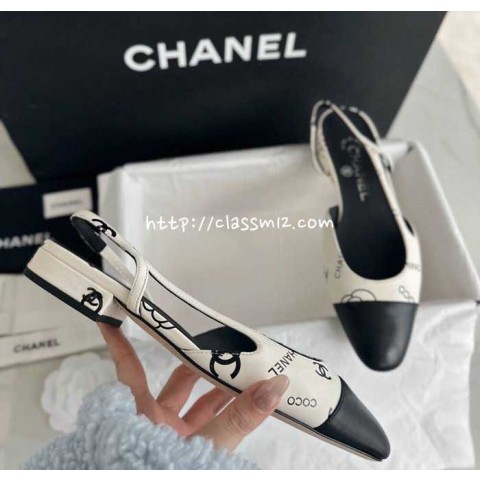 샤넬 25 한정판 Slingback 여성 신발 B4650
