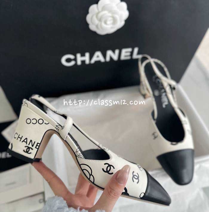 샤넬 25 한정판 Slingback 여성 하이힐 B4651