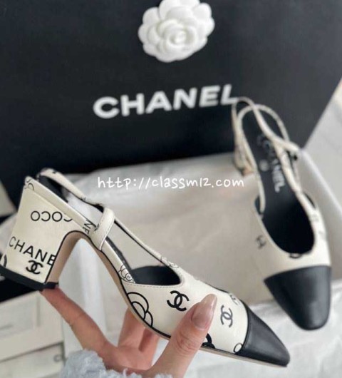 샤넬 25 한정판 Slingback 여성 하이힐 B4651