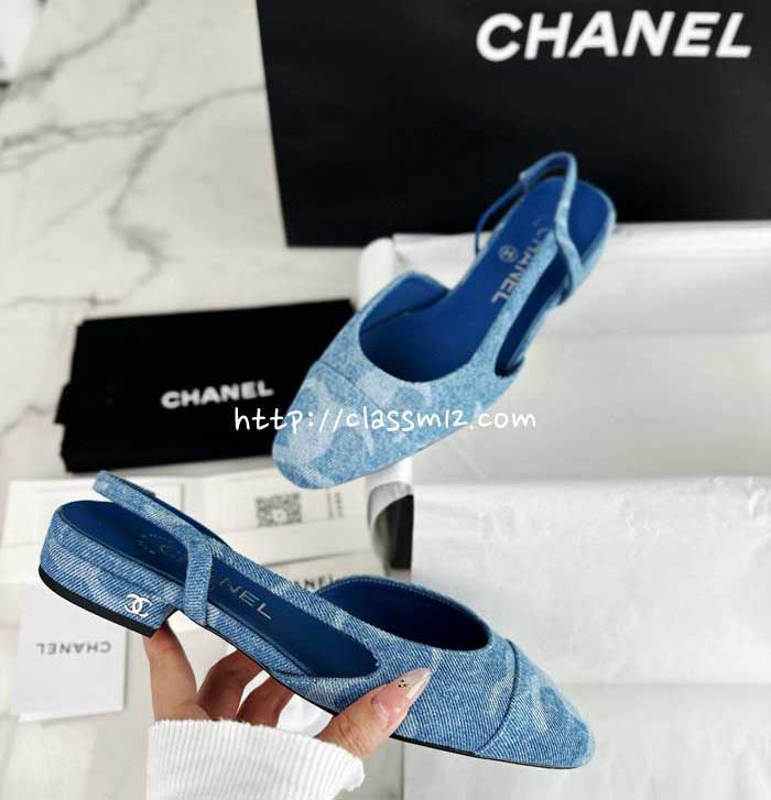 샤넬 25 한정판 Slingback 여성 신발 B4654