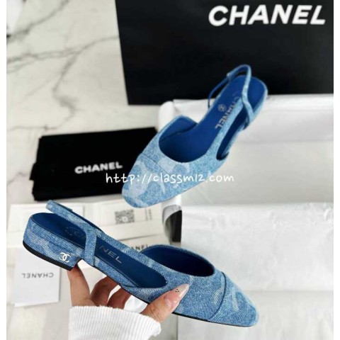 샤넬 25 한정판 Slingback 여성 신발 B4654