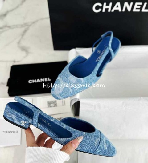 샤넬 25 한정판 Slingback 여성 신발 B4654