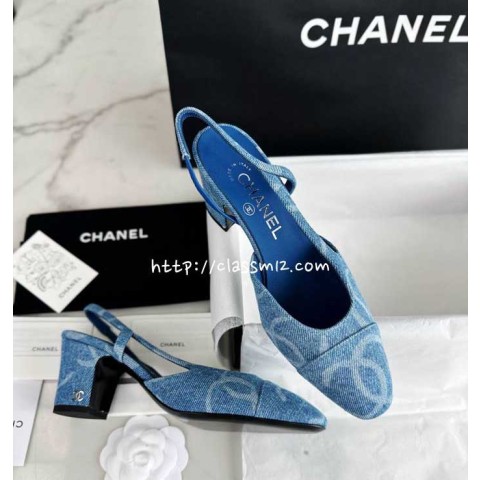 샤넬 25 한정판 Slingback 여성 하이힐 B4655