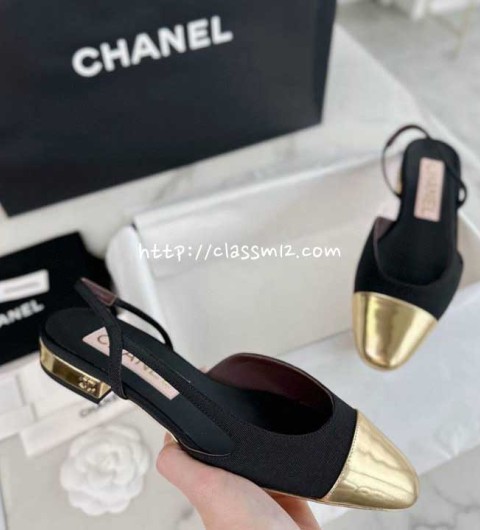 샤넬 25 한정판 Slingback 여성 신발 B4656