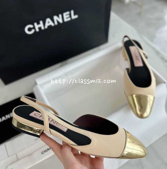 샤넬 25 한정판 Slingback 여성 신발 B4657