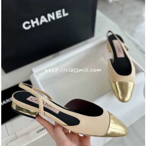 샤넬 25 한정판 Slingback 여성 신발 B4657