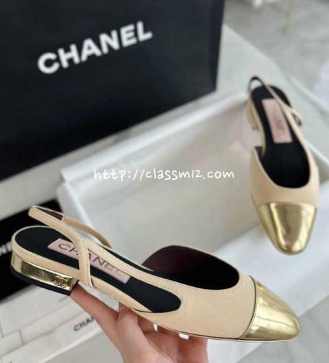 샤넬 25 한정판 Slingback 여성 신발 B4657