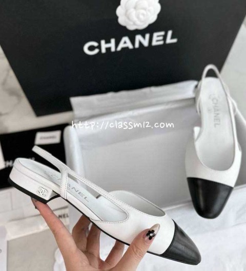 샤넬 25 한정판 Slingback 여성 신발 B4658