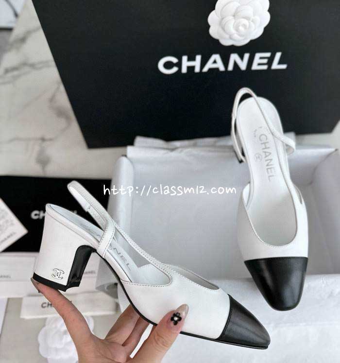 샤넬 25 한정판 Slingback 여성 하이힐 B4659