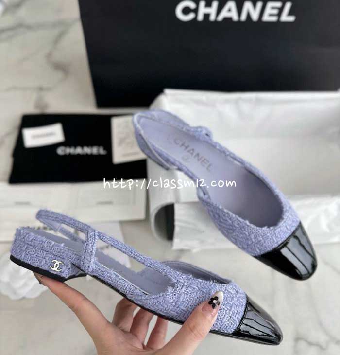 샤넬 25 한정판 Slingback 여성 신발 B4660