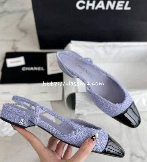 샤넬 25 한정판 Slingback 여성 신발 B4660