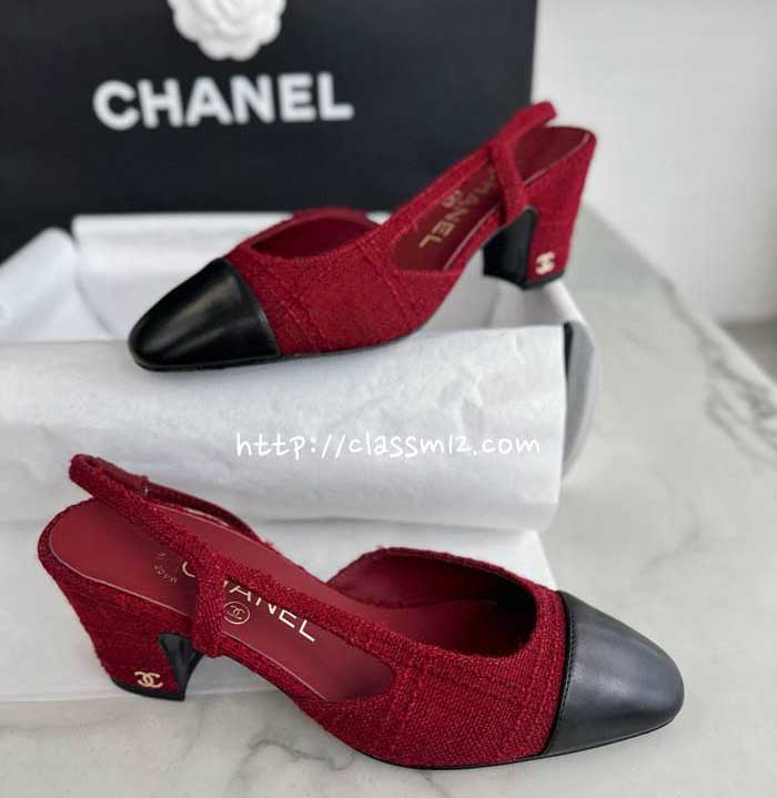 샤넬 25 한정판 Slingback 여성 하이힐 B4662