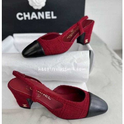 샤넬 25 한정판 Slingback 여성 하이힐 B4662