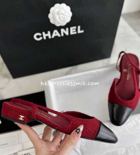 샤넬 25 한정판 Slingback 여성 신발 B4663