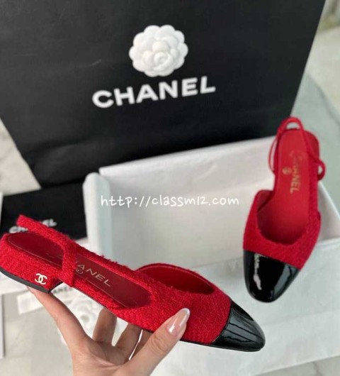 샤넬 25 한정판 Slingback 여성 신발 B4666