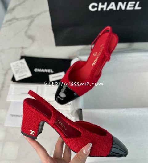 샤넬 25 한정판 Slingback 여성 하이힐 B4667