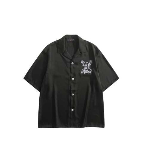 루이비통 25 한정판 남여공용 X NIGO 시그니처 로고 실크 셔츠 A12478