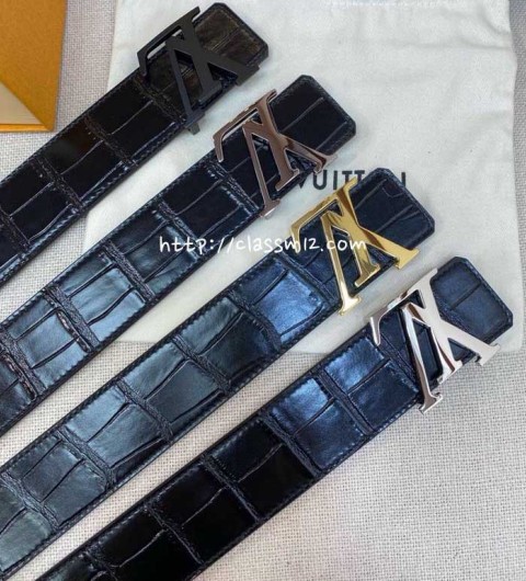 루이비통 25 한정판 4.0cm 소가죽 카프스킨 벨트 F1132