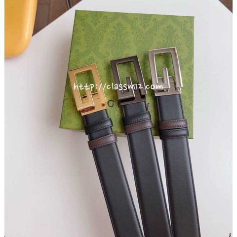 구찌 25 한정판 3.5cm 소가죽 카프스킨 벨트 F1133