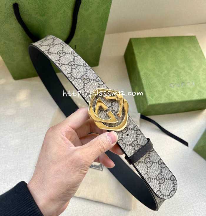구찌 25 한정판 4.0cm Marmont 소가죽 카프스킨 벨트 F1146