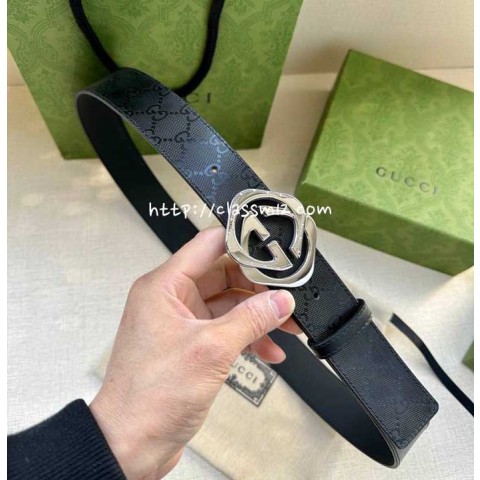 구찌 25 한정판 4.0cm Marmont 소가죽 카프스킨 벨트 F1147
