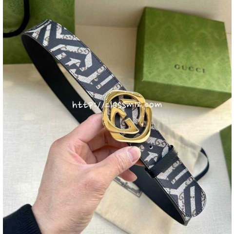 구찌 25 한정판 4.0cm Marmont 소가죽 카프스킨 벨트 F1148