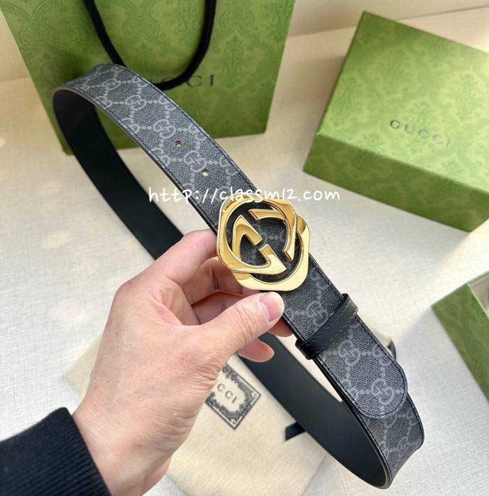 구찌 25 한정판 4.0cm Marmont 소가죽 카프스킨 벨트 F1150