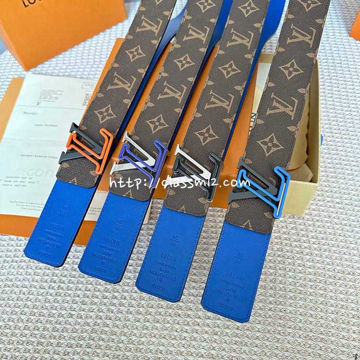 루이비통 25 한정판 4.0cm 양면 소가죽 카프스킨 벨트 F1177